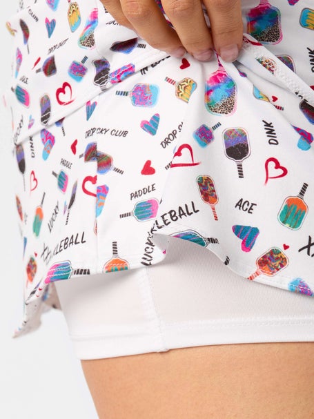 Lucky In Love Womens Pickleball Medley Scallop Skirt