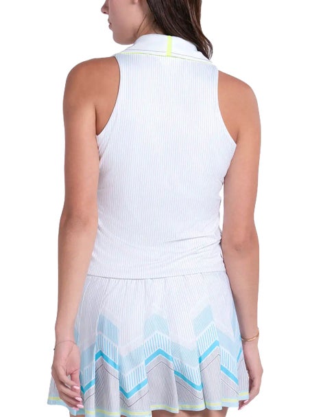Lucky in Love Womens Lavish Lane Pinstripe Polo Tank