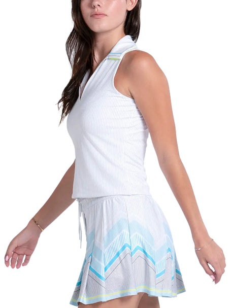 Lucky in Love Womens Lavish Lane Pinstripe Polo Tank