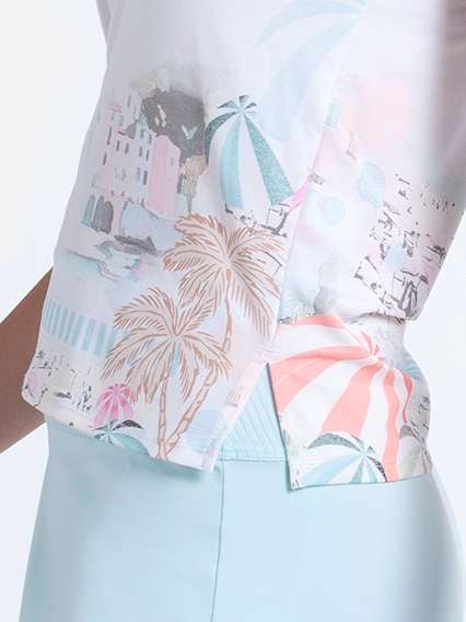 Lucky in Love Womens Riviera Breeze Club V-Neck Tank