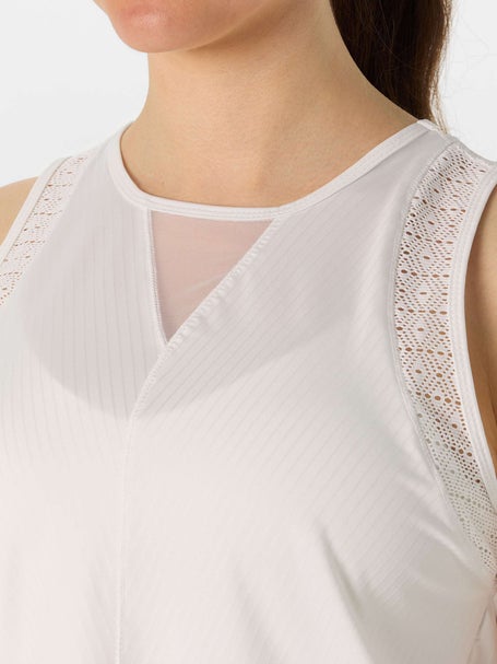Lucky In Love Womens Shibori Lace Chevron Tank