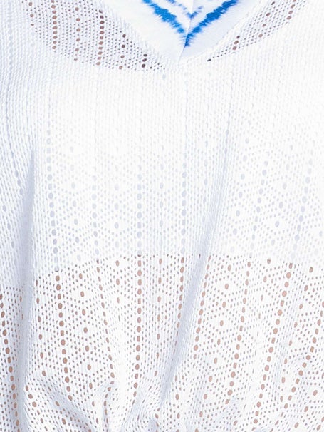 Lucky In Love Womens Shibori Stripe Lace Pullover