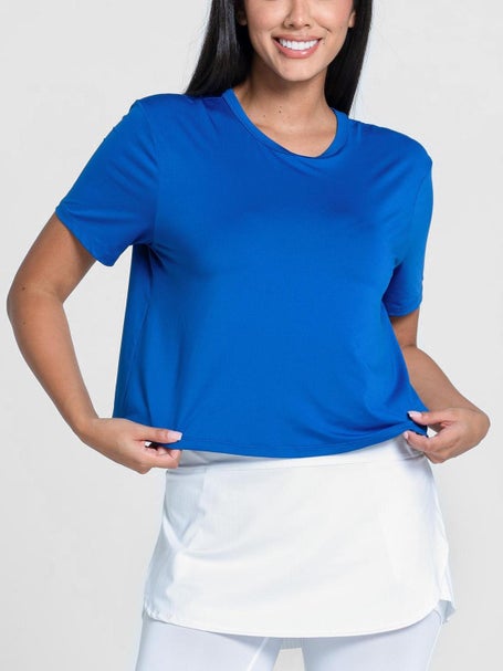 Lucky In Love Womens L-UV Power Box Top - Blue