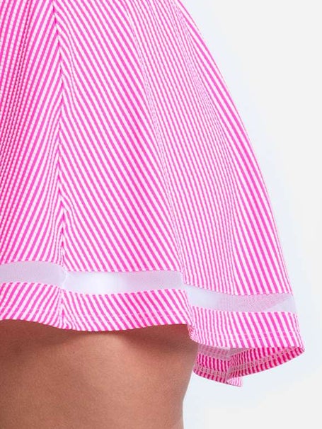Lucky in Love Womens High Waist Seersucker Skirt-PInk