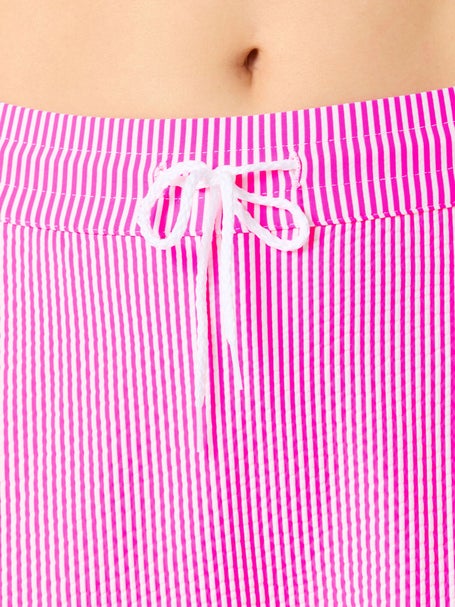 Lucky in Love Womens High Waist Seersucker Skirt-Pink