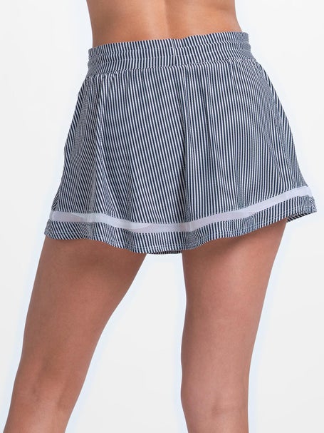 Lucky in Love Womens High Waist Seersucker Skirt-Navy