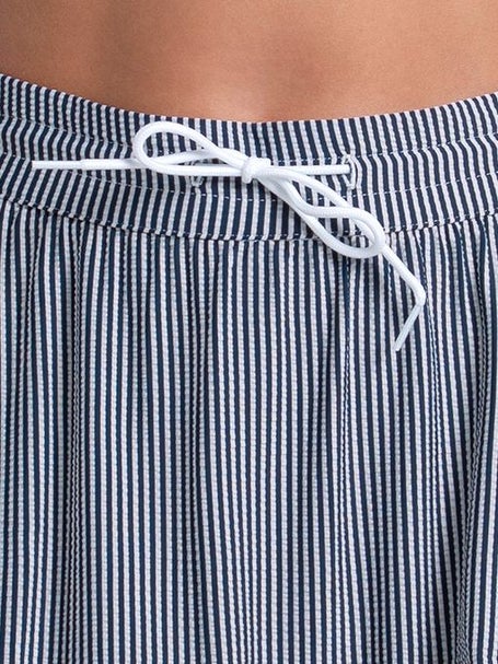 Lucky in Love Womens High Waist Seersucker Skirt-Navy