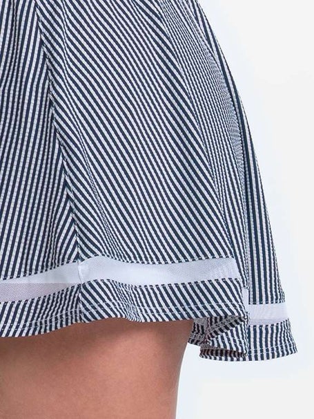 Lucky in Love Womens High Waist Seersucker Skirt-Navy