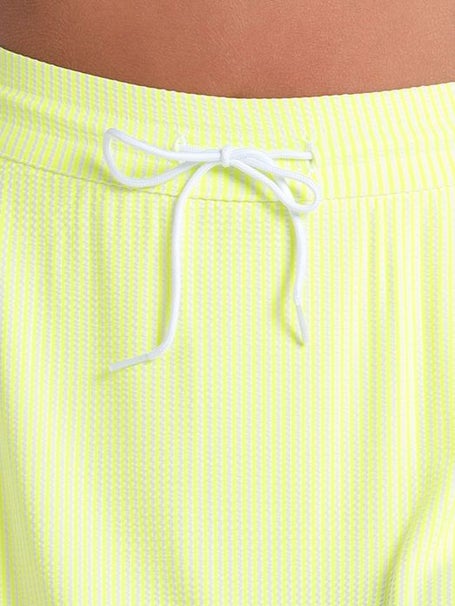 Lucky in Love Womens HW Seersucker Skirt-Yellow