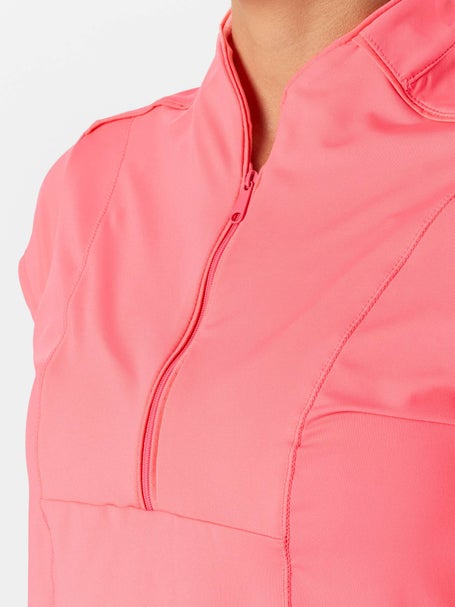 Lucky In Love Womens Sunset Spin Zip Top