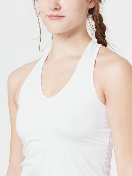 Lucky in Love Womens Core V-Neck Tank - White