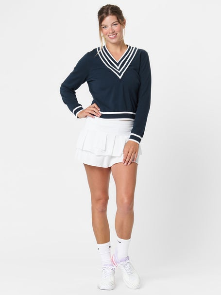 Lucky In Love Womens Victory V-Neck Sweater - Navy