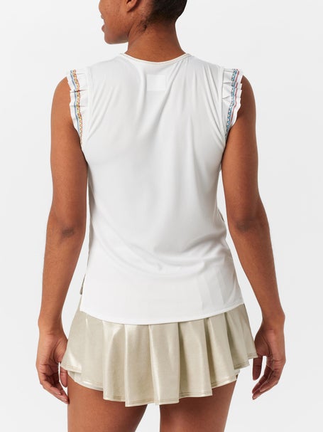 Lucky In Love Womens Club Premier Ruffle Tank