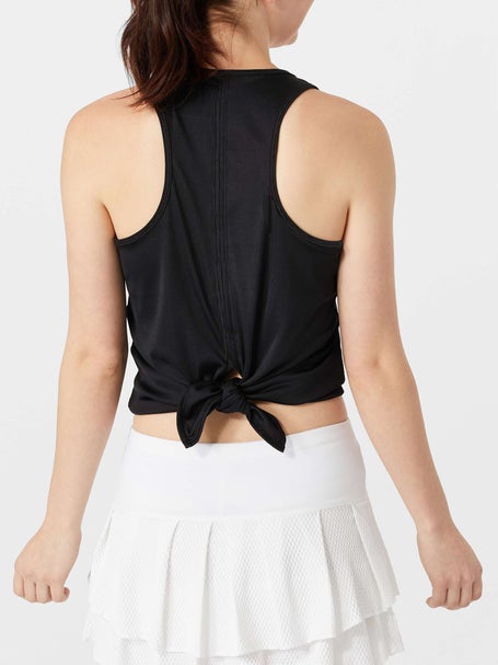 Lucky in Love Womens Core Rib Tie Back Tank - Black