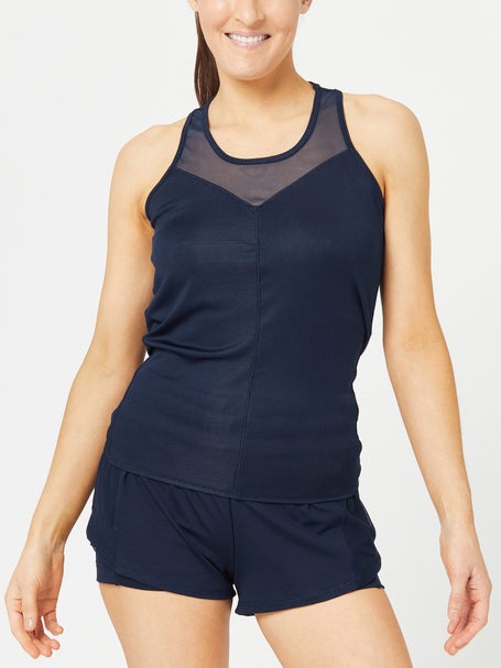 Lucky in Love Womens Core Rib Tie Back Tank - Navy