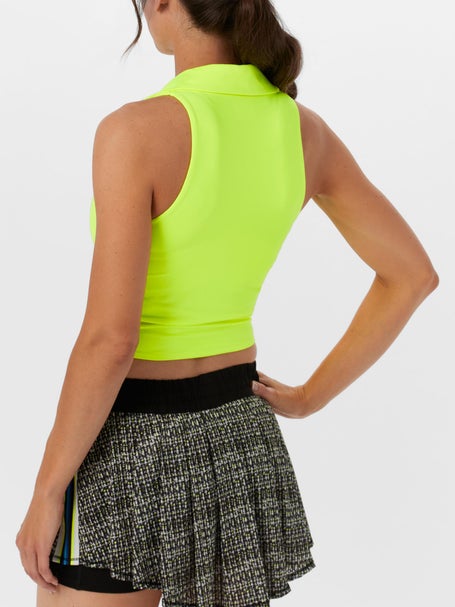 Lucky in Love Womens Hip Fit Polo Tank - Yellow