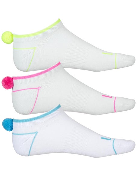 Lucky In Love Wmn Pom 3Pk Low Cut Sock Size 4-10 Multi