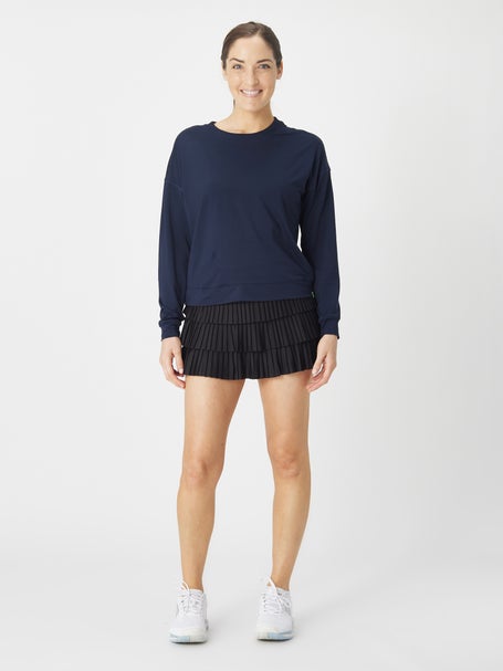 Lucky in Love Womens L-UV Hype LS Top - Navy