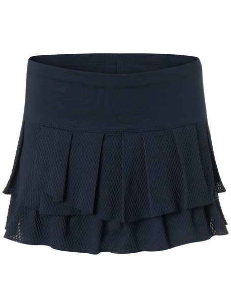 Lucky in Love Womens Core Pleat Tier Skirt - Navy