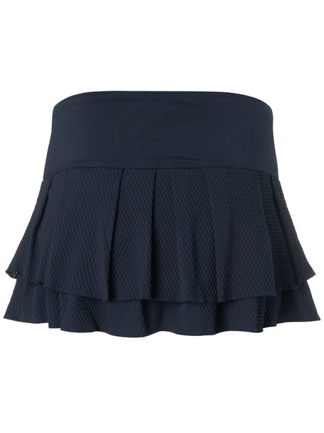 Lucky in Love Womens Core Pleat Tier Skirt - Navy