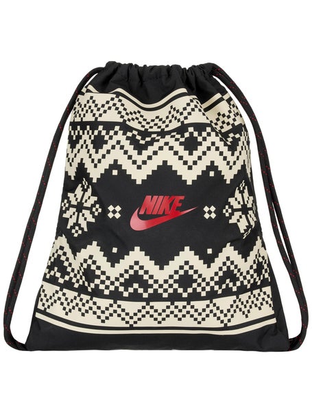 Nike Heritage Fair Isle Drawstring Bag - Black