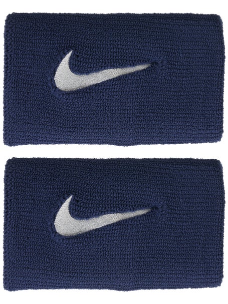 Nike Fall Premier Doublewide Wristbands Navy/Silver