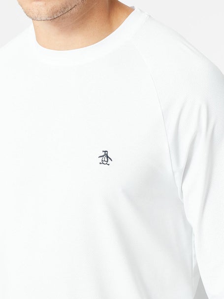 Penguin Mens Core LS Raglan Pull Over - White
