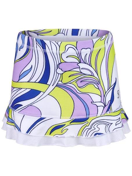 Sofibella Girls UV Double Ruffle Skirt-Amazonia Leaves