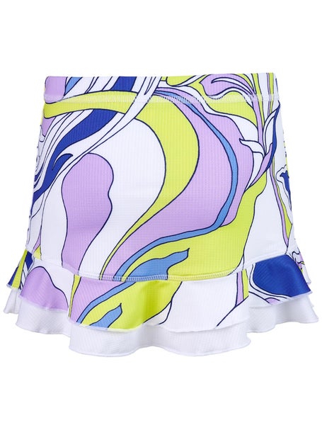 Sofibella Girls UV Double Ruffle Skirt-Amazonia Leaves
