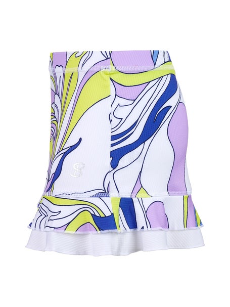 Sofibella Girls UV Double Ruffle Skirt-Amazonia Leaves