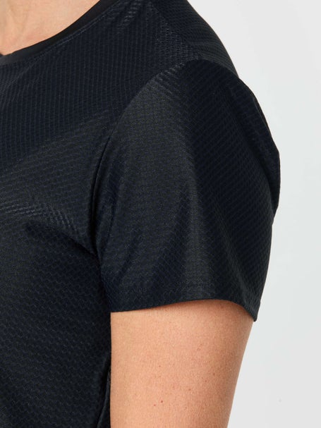 Sofibella Womens Electric Blue Black Magic Mesh Top