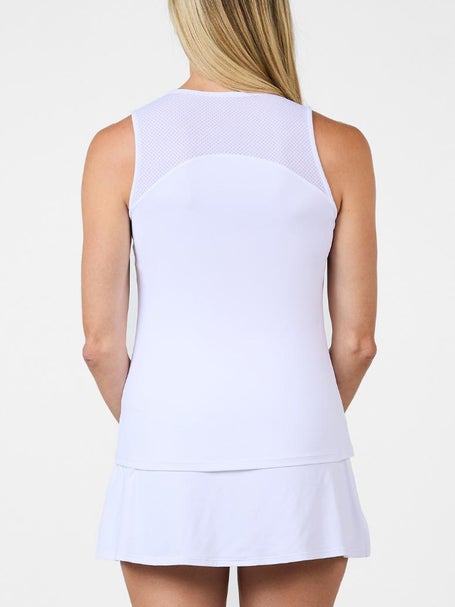 Sofibella Womens Tres Blanc Trellis Trim Tank