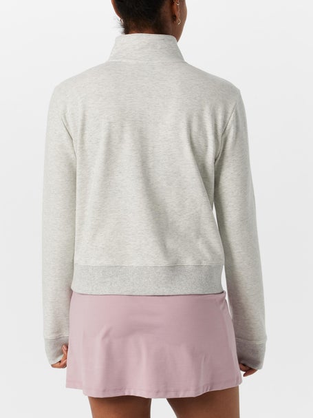 Travis Mathew Womens Cloud 1/2 Zip LS Top - Grey