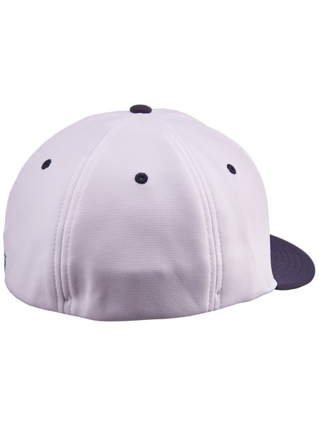 Tennis Warehouse Flat Bill Hat - White/Navy