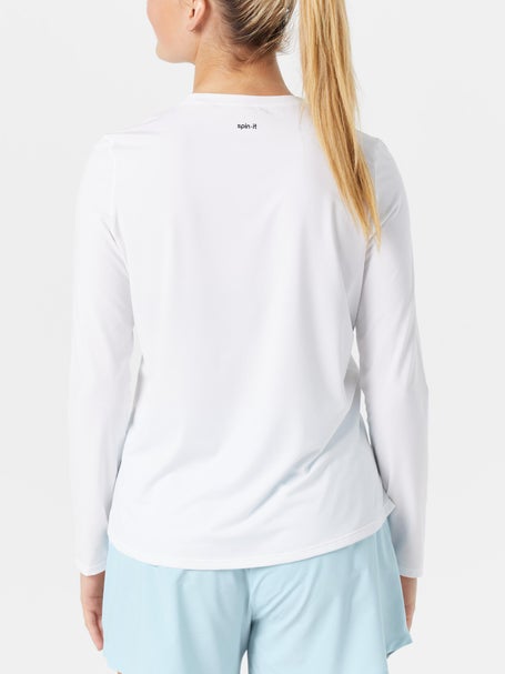 Spin-It Womens Summer Friday LS Top - White
