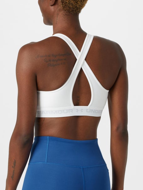 Under Armour Womens Crossback Mid Bra - White