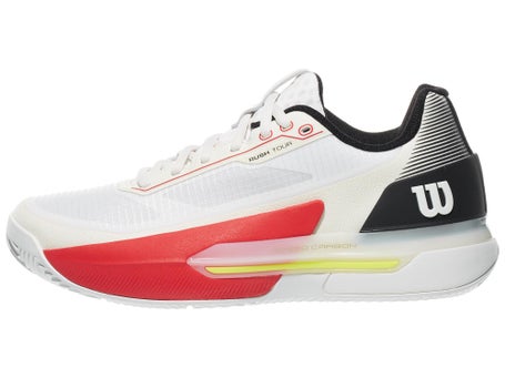 Wilson Rush Tour 5 Clay White/Black/Red Mens Shoes