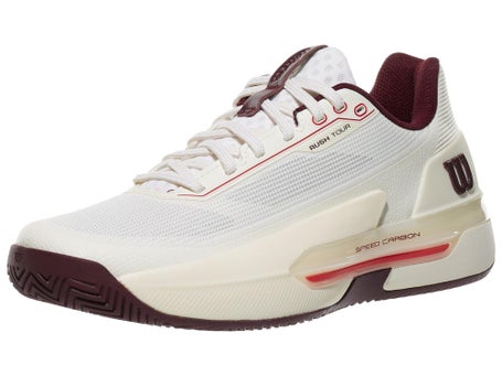 Wilson Rush Tour 5 White/Port/Vanilla Mens Shoes