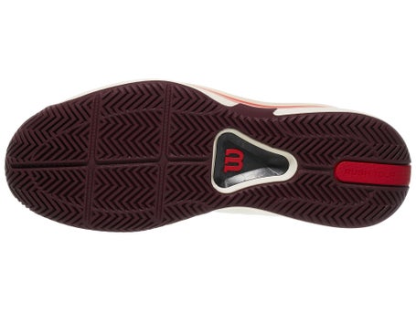 Wilson Rush Tour 5 White/Port/Vanilla Mens Shoes