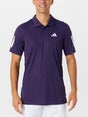 adidas Men's Fall Club 3 Stripe Polo Plum S
