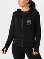 Bird & Vine Wms Fleece Zip Tennis Crest Black XS
