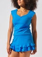 Bobbe Wms Newport Tiebreak Tank Electric Blue L