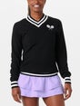 Bubble Wms Hatton Crossed Racquets Sweater Black XS
