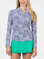 Sofibella Women's Green Spirit Half Zip Print XS