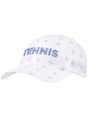 VimHue Women's Racquet Print Puff Tennis Hat - Wh/Blue